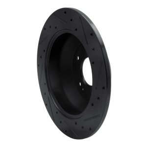 Hyundai Santa Fe Brake Rotor (1) - Rear Left - R1 Concepts - Drilled & Slotted - Black - `10-`21